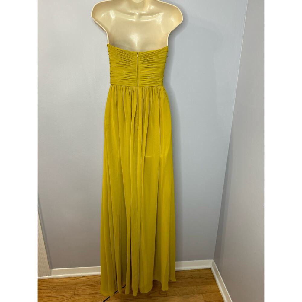 Bari Jay Bella Chiffon Sweetheart Bust Bridesmaid Maxi Dress Mustard - Picture 4 of 12